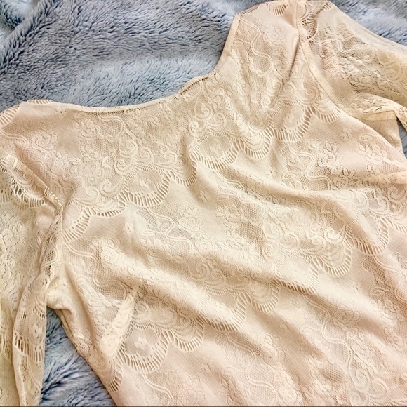 UO Cream Lace Mini Dress - Picture 2 of 6